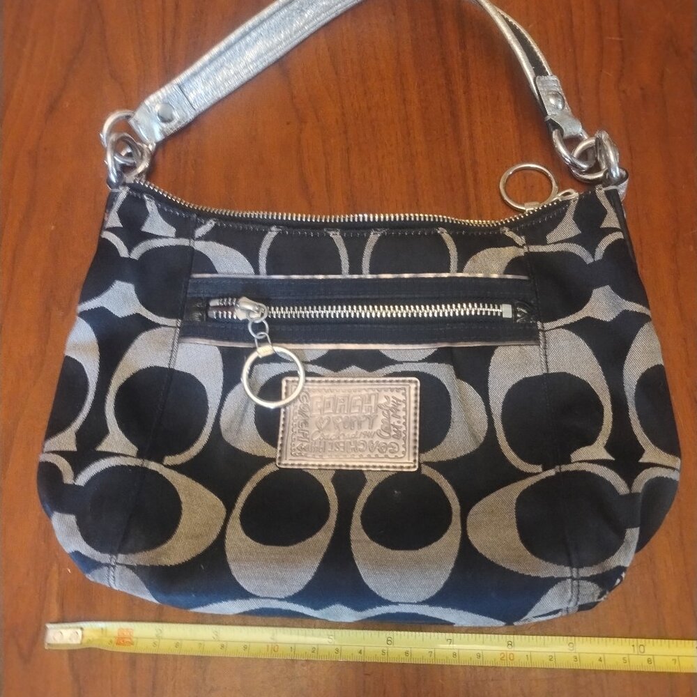 Gorgeous Coach Bag Black Silver 11" x 9"